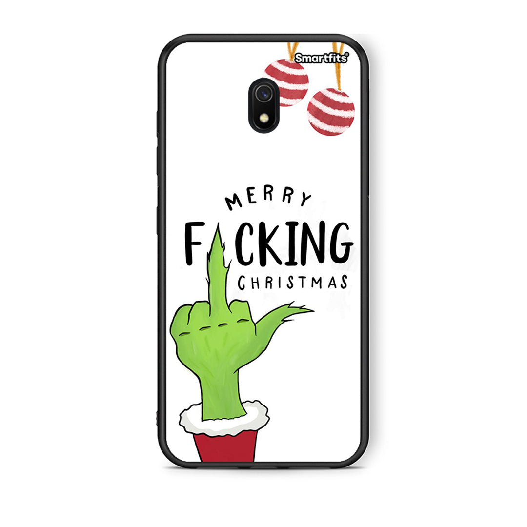 Xiaomi Redmi 8A Merry F Xmas θήκη από τη Smartfits με σχέδιο στο πίσω μέρος και μαύρο περίβλημα | Smartphone case with colorful back and black bezels by Smartfits