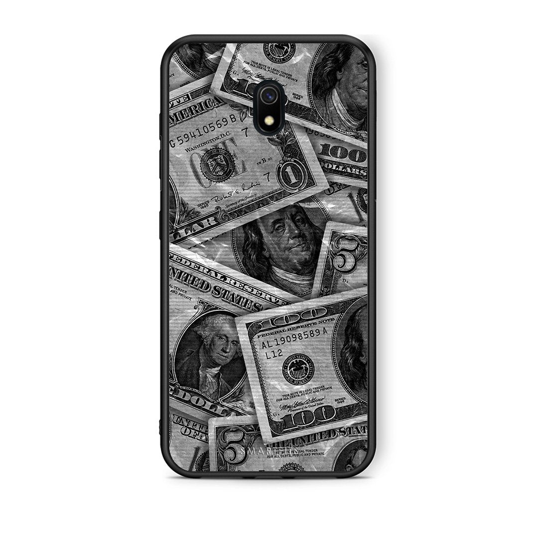 Xiaomi Redmi 8A Money Dollars θήκη από τη Smartfits με σχέδιο στο πίσω μέρος και μαύρο περίβλημα | Smartphone case with colorful back and black bezels by Smartfits