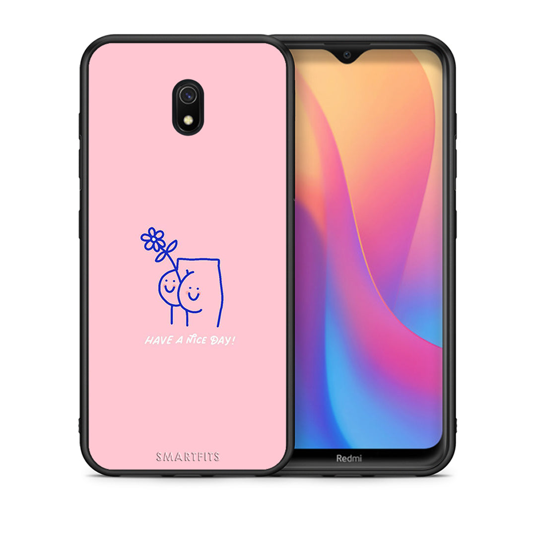 Θήκη Xiaomi Redmi 8A Nice Day από τη Smartfits με σχέδιο στο πίσω μέρος και μαύρο περίβλημα | Xiaomi Redmi 8A Nice Day case with colorful back and black bezels