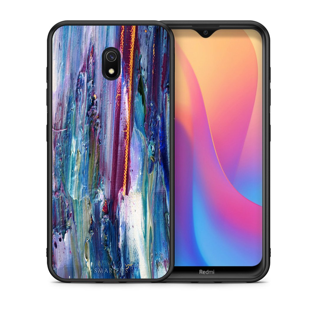 Θήκη Xiaomi Redmi 8A Winter Paint από τη Smartfits με σχέδιο στο πίσω μέρος και μαύρο περίβλημα | Xiaomi Redmi 8A Winter Paint case with colorful back and black bezels