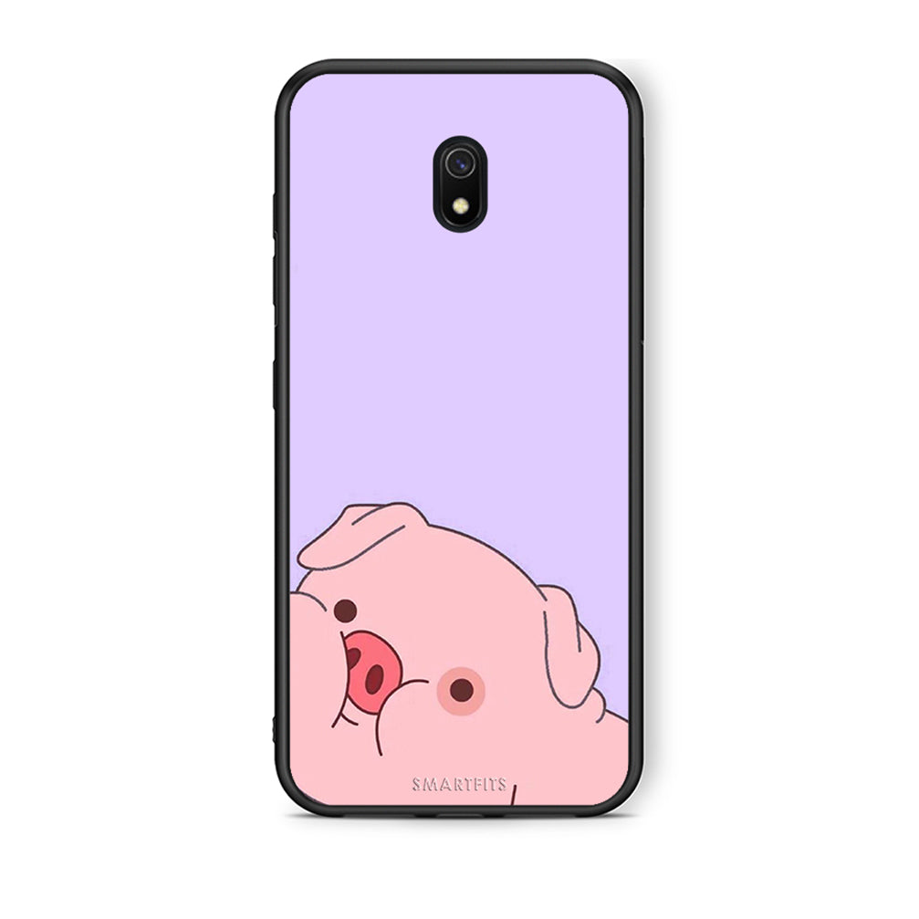 Xiaomi Redmi 8A Pig Love 2 Θήκη Αγίου Βαλεντίνου από τη Smartfits με σχέδιο στο πίσω μέρος και μαύρο περίβλημα | Smartphone case with colorful back and black bezels by Smartfits