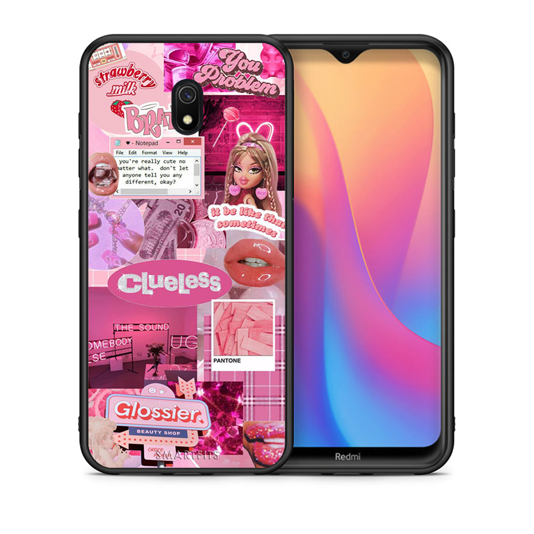 Θήκη Αγίου Βαλεντίνου Xiaomi Redmi 8A Pink Love από τη Smartfits με σχέδιο στο πίσω μέρος και μαύρο περίβλημα | Xiaomi Redmi 8A Pink Love case with colorful back and black bezels
