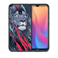 Thumbnail for Θήκη Xiaomi Redmi 8A Lion Designer PopArt από τη Smartfits με σχέδιο στο πίσω μέρος και μαύρο περίβλημα | Xiaomi Redmi 8A Lion Designer PopArt case with colorful back and black bezels