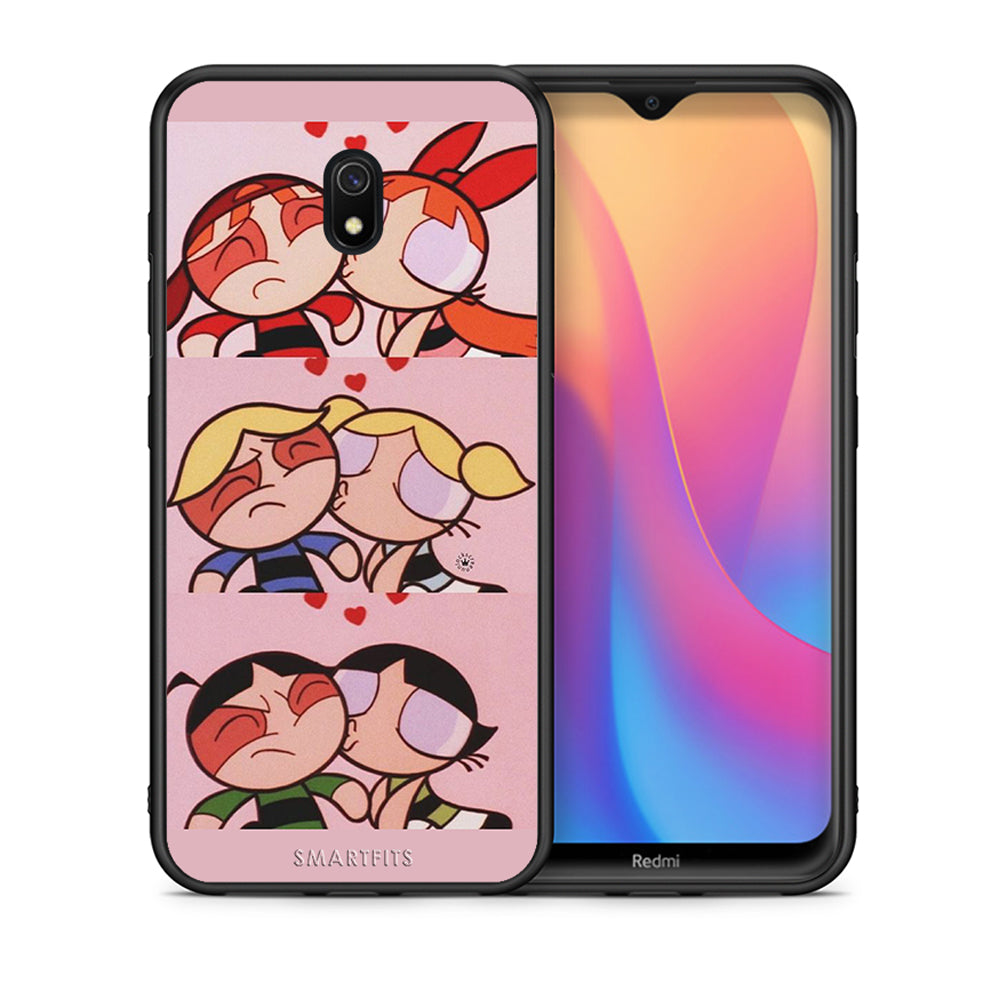 Θήκη Αγίου Βαλεντίνου Xiaomi Redmi 8A Puff Love από τη Smartfits με σχέδιο στο πίσω μέρος και μαύρο περίβλημα | Xiaomi Redmi 8A Puff Love case with colorful back and black bezels