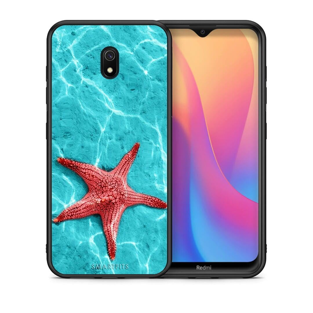 Θήκη Xiaomi Redmi 8A Red Starfish από τη Smartfits με σχέδιο στο πίσω μέρος και μαύρο περίβλημα | Xiaomi Redmi 8A Red Starfish case with colorful back and black bezels