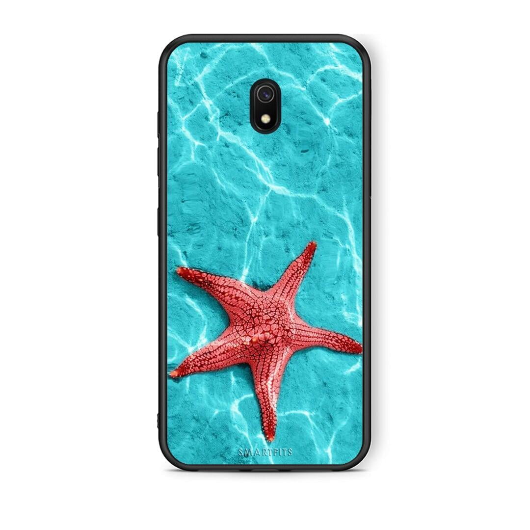 Xiaomi Redmi 8A Red Starfish Θήκη από τη Smartfits με σχέδιο στο πίσω μέρος και μαύρο περίβλημα | Smartphone case with colorful back and black bezels by Smartfits