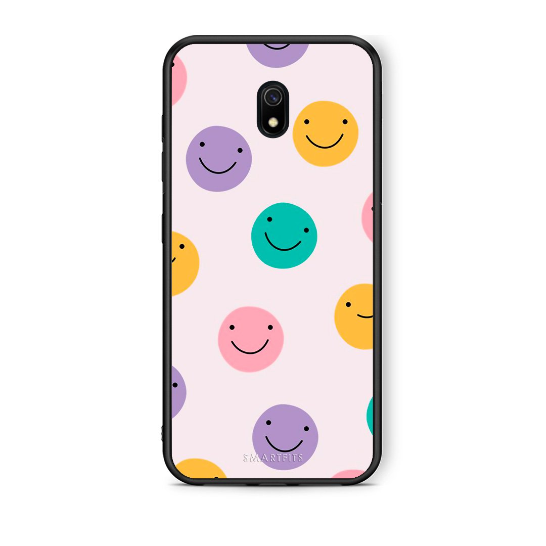 Xiaomi Redmi 8A Smiley Faces θήκη από τη Smartfits με σχέδιο στο πίσω μέρος και μαύρο περίβλημα | Smartphone case with colorful back and black bezels by Smartfits