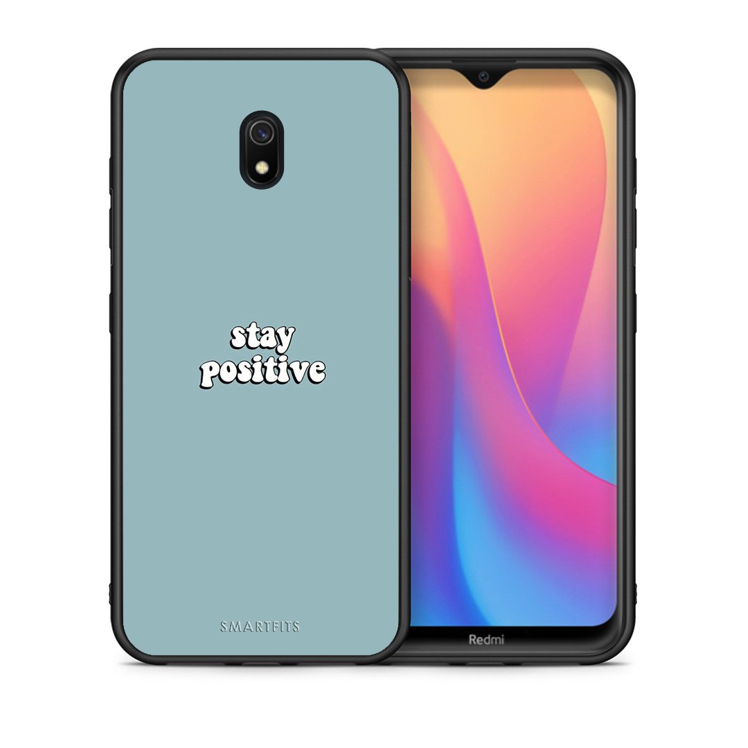 Θήκη Xiaomi Redmi 8A Positive Text από τη Smartfits με σχέδιο στο πίσω μέρος και μαύρο περίβλημα | Xiaomi Redmi 8A Positive Text case with colorful back and black bezels