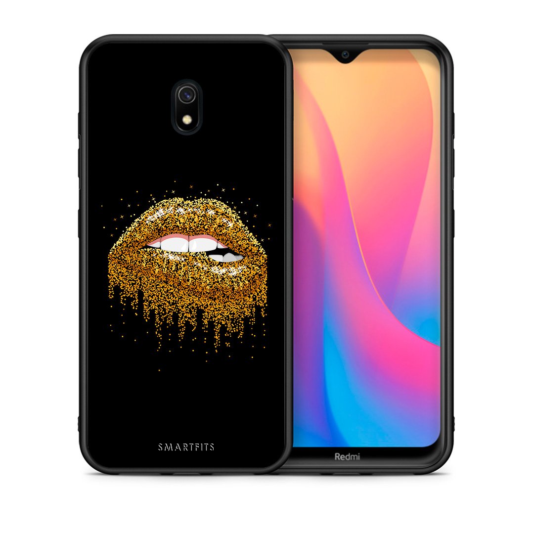 Θήκη Xiaomi Redmi 8A Golden Valentine από τη Smartfits με σχέδιο στο πίσω μέρος και μαύρο περίβλημα | Xiaomi Redmi 8A Golden Valentine case with colorful back and black bezels