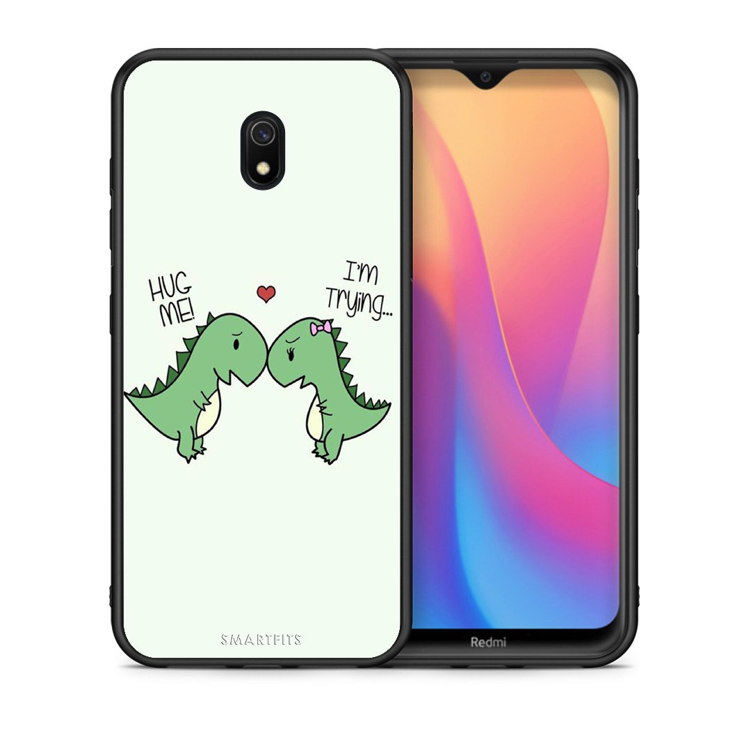 Θήκη Xiaomi Redmi 8A Rex Valentine από τη Smartfits με σχέδιο στο πίσω μέρος και μαύρο περίβλημα | Xiaomi Redmi 8A Rex Valentine case with colorful back and black bezels