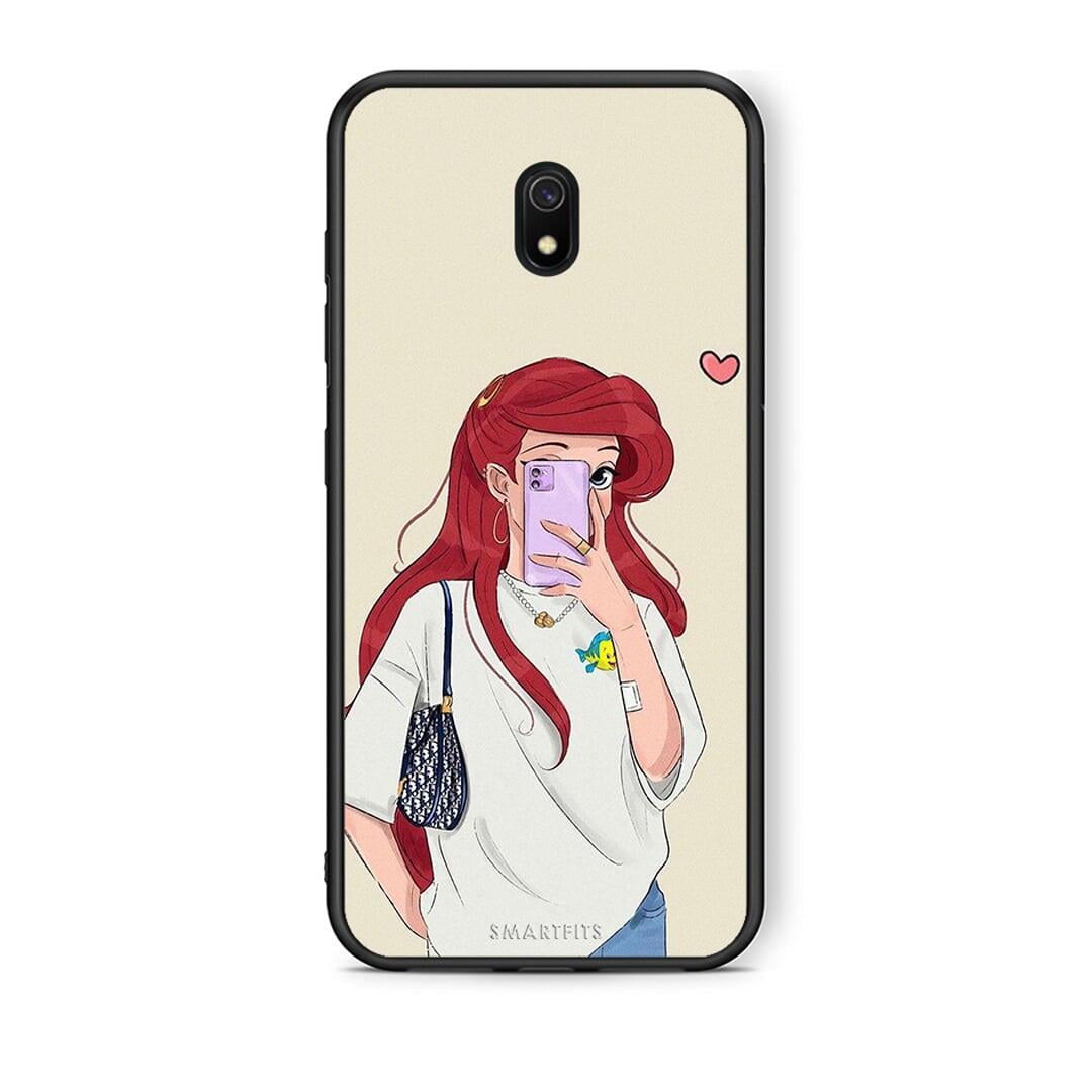 Xiaomi Redmi 8A Walking Mermaid Θήκη από τη Smartfits με σχέδιο στο πίσω μέρος και μαύρο περίβλημα | Smartphone case with colorful back and black bezels by Smartfits