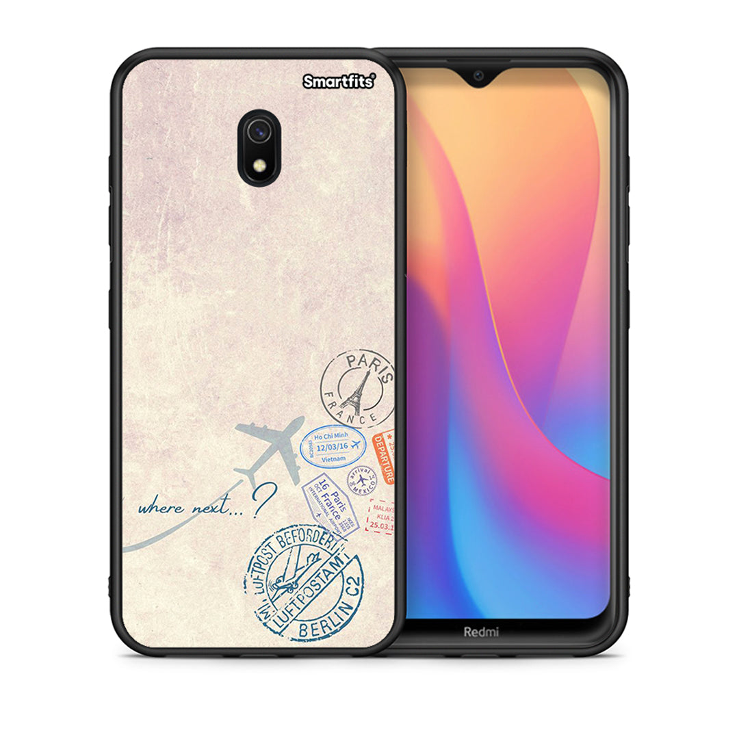 Θήκη Xiaomi Redmi 8A Where Next από τη Smartfits με σχέδιο στο πίσω μέρος και μαύρο περίβλημα | Xiaomi Redmi 8A Where Next case with colorful back and black bezels