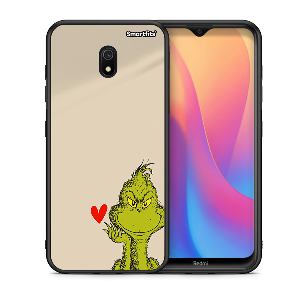 Θήκη Xiaomi Redmi 8A Xmas Grinch από τη Smartfits με σχέδιο στο πίσω μέρος και μαύρο περίβλημα | Xiaomi Redmi 8A Xmas Grinch case with colorful back and black bezels