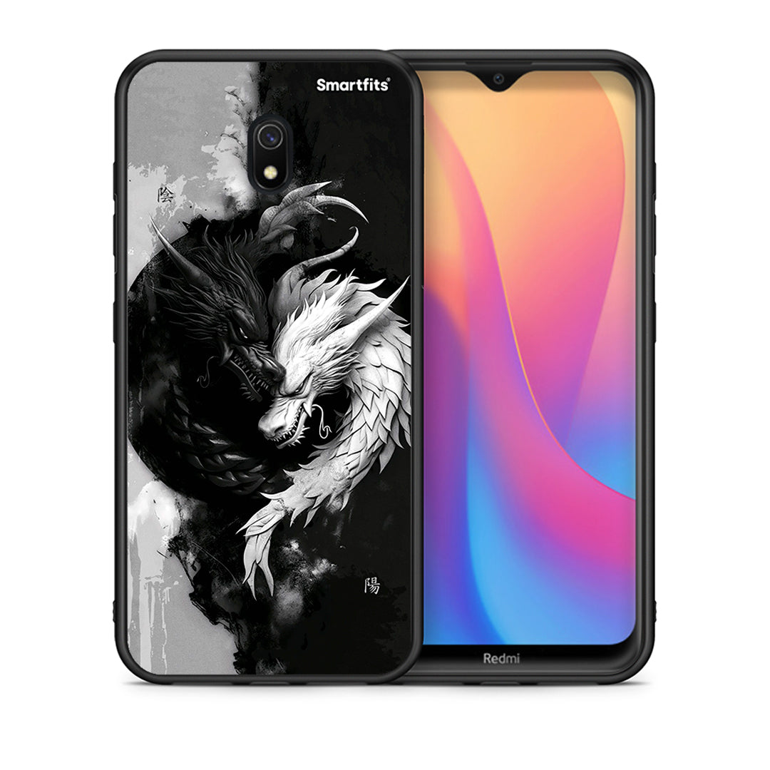 Θήκη Xiaomi Redmi 8A Yin Yang από τη Smartfits με σχέδιο στο πίσω μέρος και μαύρο περίβλημα | Xiaomi Redmi 8A Yin Yang case with colorful back and black bezels