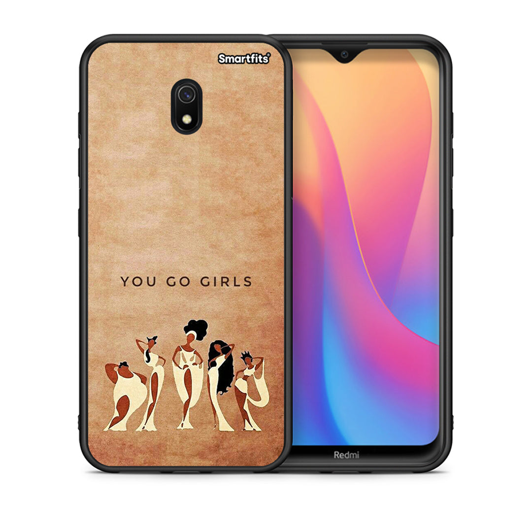 Θήκη Xiaomi Redmi 8A You Go Girl από τη Smartfits με σχέδιο στο πίσω μέρος και μαύρο περίβλημα | Xiaomi Redmi 8A You Go Girl case with colorful back and black bezels