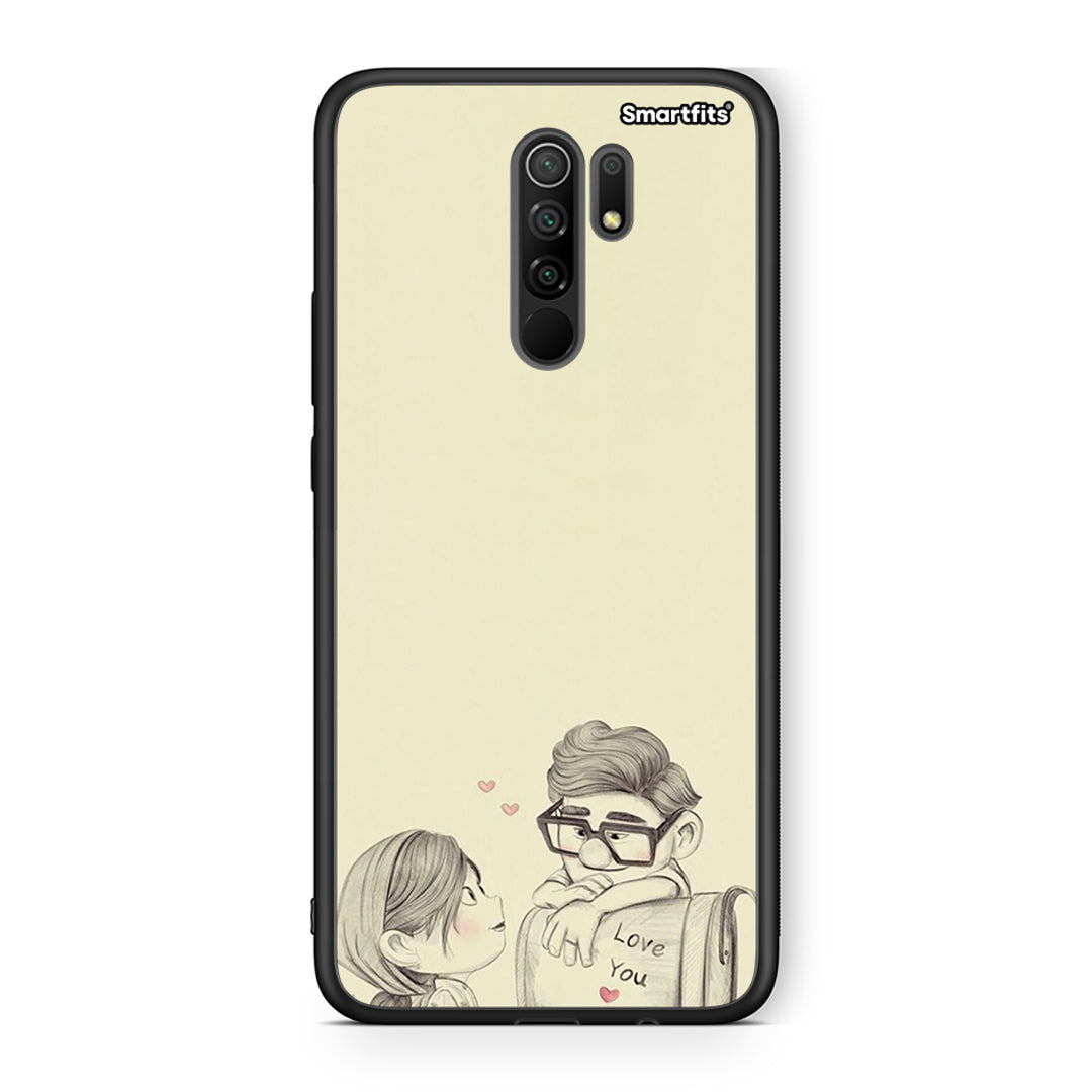 Xiaomi Redmi 9/9 Prime Carl And Ellie θήκη από τη Smartfits με σχέδιο στο πίσω μέρος και μαύρο περίβλημα | Smartphone case with colorful back and black bezels by Smartfits