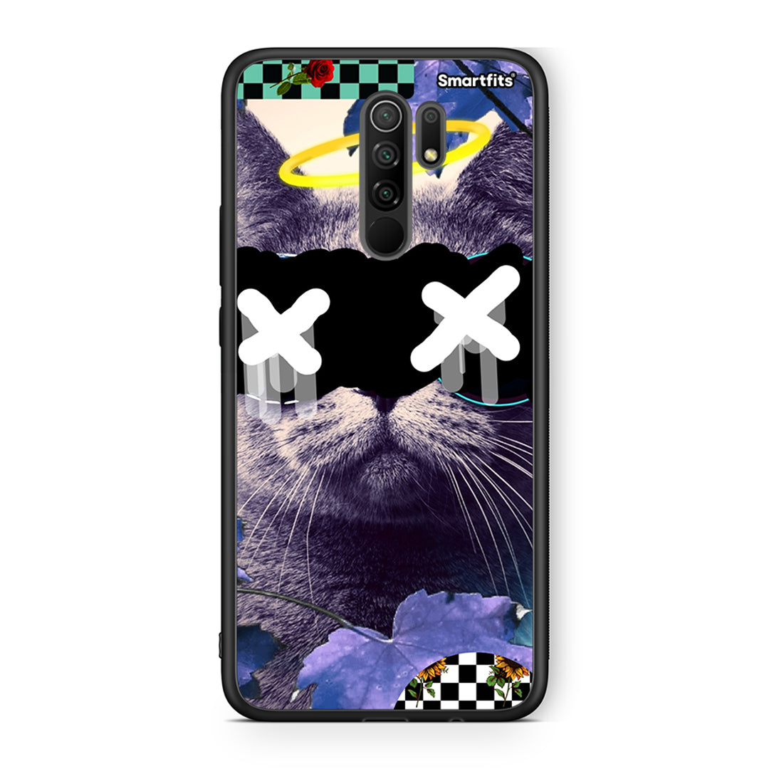 Xiaomi Redmi 9/9 Prime Cat Collage θήκη από τη Smartfits με σχέδιο στο πίσω μέρος και μαύρο περίβλημα | Smartphone case with colorful back and black bezels by Smartfits