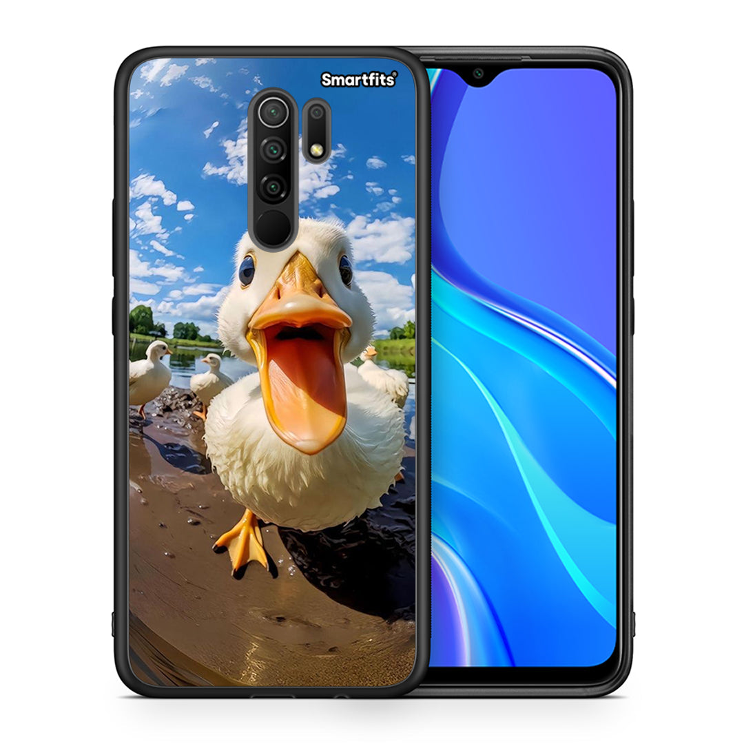 Θήκη Xiaomi Redmi 9/9 Prime Duck Face από τη Smartfits με σχέδιο στο πίσω μέρος και μαύρο περίβλημα | Xiaomi Redmi 9/9 Prime Duck Face case with colorful back and black bezels