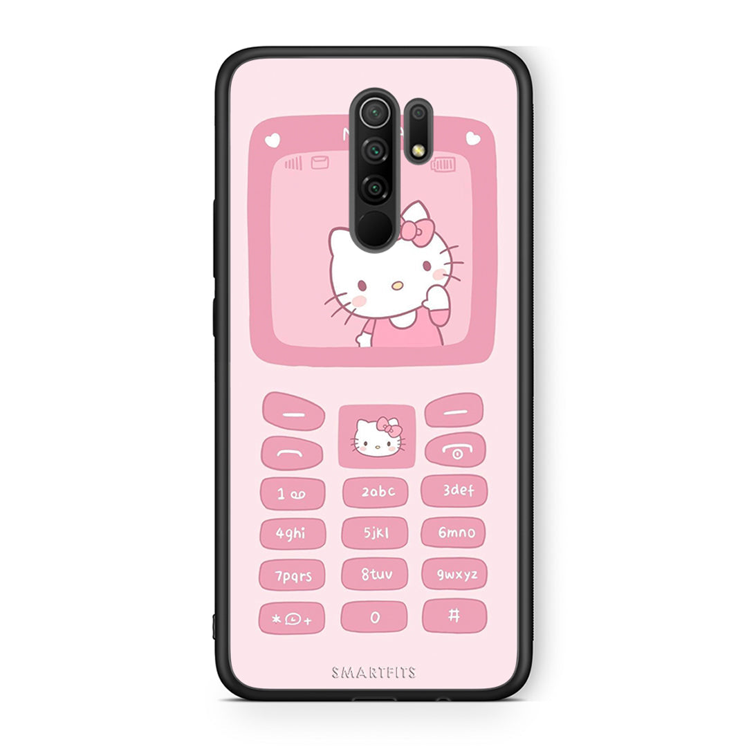 Xiaomi Redmi 9 / 9 Prime Hello Kitten Θήκη Αγίου Βαλεντίνου από τη Smartfits με σχέδιο στο πίσω μέρος και μαύρο περίβλημα | Smartphone case with colorful back and black bezels by Smartfits