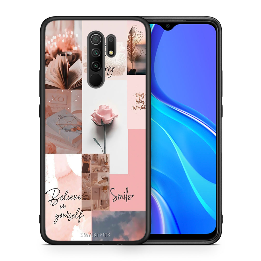 Θήκη Xiaomi Redmi 9/9 Prime Aesthetic Collage από τη Smartfits με σχέδιο στο πίσω μέρος και μαύρο περίβλημα | Xiaomi Redmi 9/9 Prime Aesthetic Collage case with colorful back and black bezels