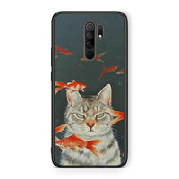 Thumbnail for Xiaomi Redmi 9/9 Prime Cat Goldfish θήκη από τη Smartfits με σχέδιο στο πίσω μέρος και μαύρο περίβλημα | Smartphone case with colorful back and black bezels by Smartfits