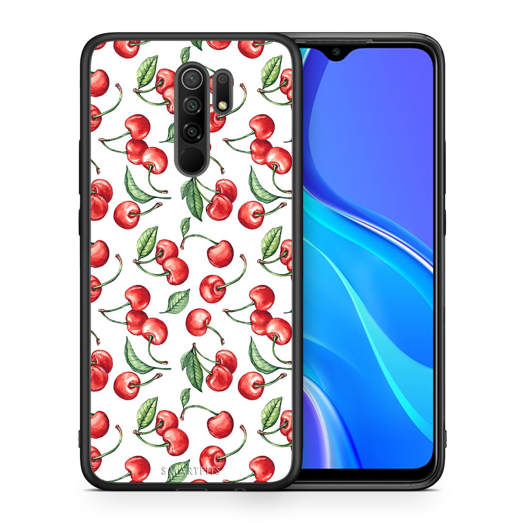 Θήκη Xiaomi Redmi 9/9 Prime Cherry Summer από τη Smartfits με σχέδιο στο πίσω μέρος και μαύρο περίβλημα | Xiaomi Redmi 9/9 Prime Cherry Summer case with colorful back and black bezels