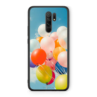 Thumbnail for Xiaomi Redmi 9/9 Prime Colorful Balloons θήκη από τη Smartfits με σχέδιο στο πίσω μέρος και μαύρο περίβλημα | Smartphone case with colorful back and black bezels by Smartfits