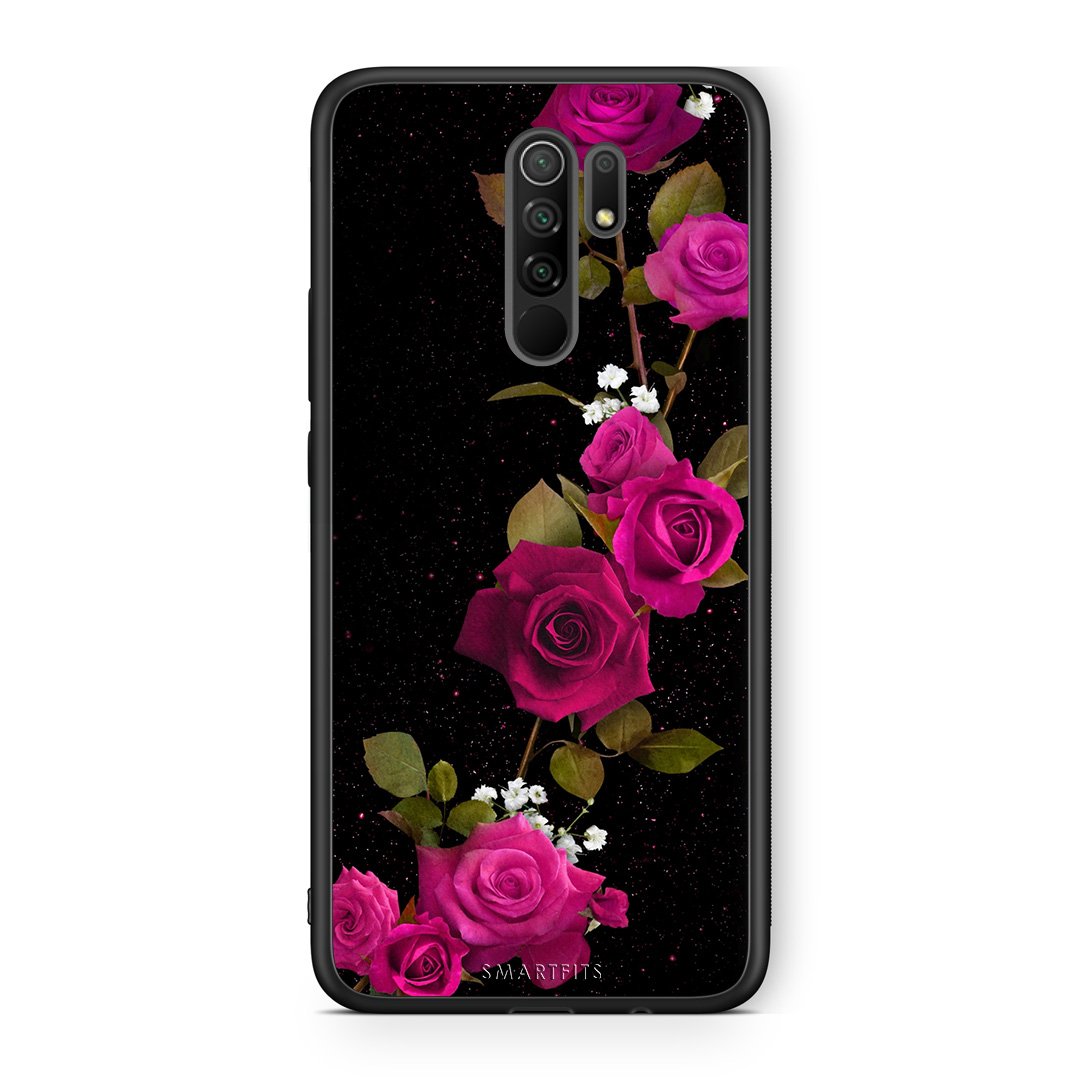 4 - Xiaomi Redmi 9/9 Prime Red Roses Flower case, cover, bumper