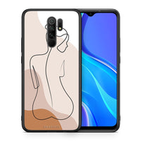 Thumbnail for Θήκη Xiaomi Redmi 9/9 Prime LineArt Woman από τη Smartfits με σχέδιο στο πίσω μέρος και μαύρο περίβλημα | Xiaomi Redmi 9/9 Prime LineArt Woman case with colorful back and black bezels