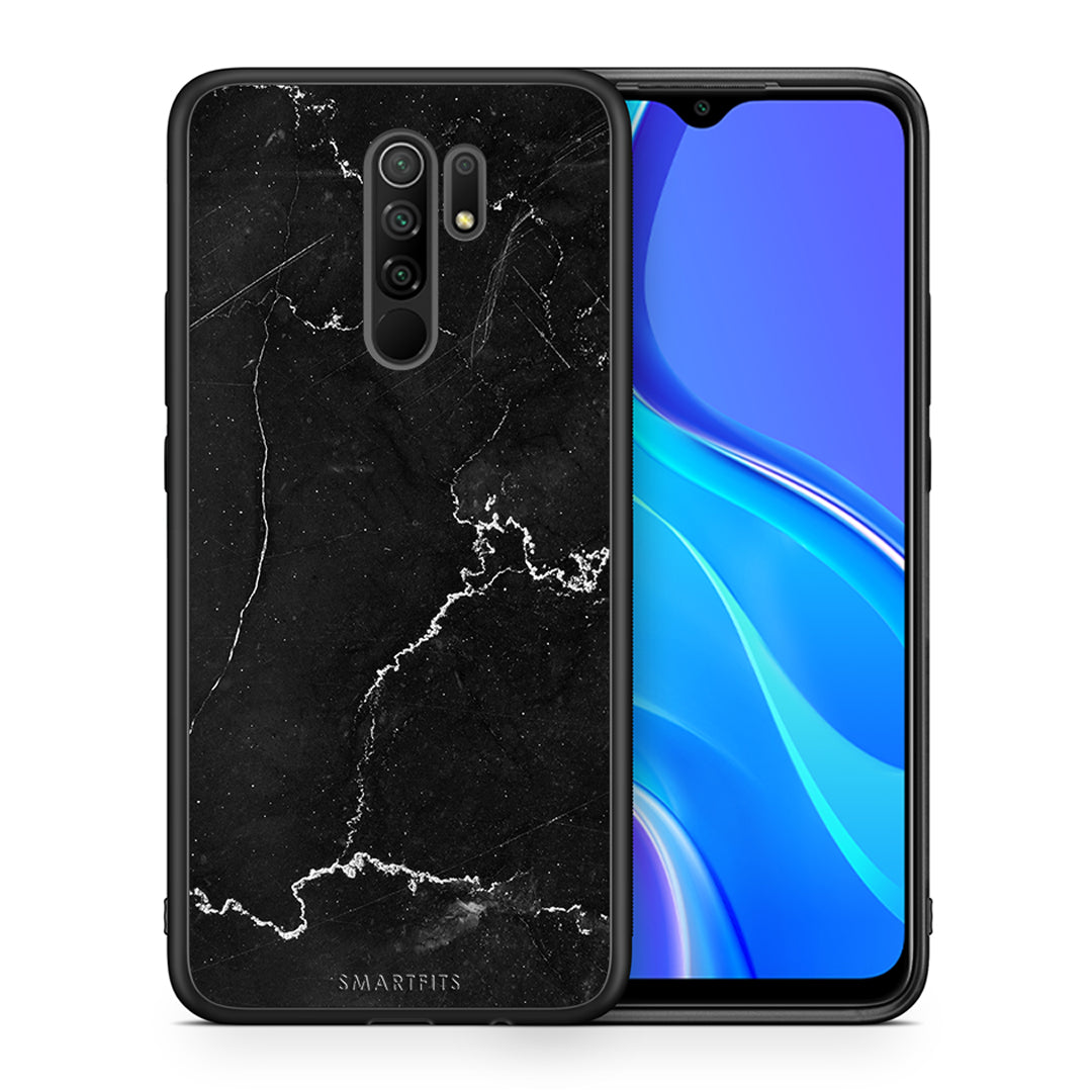 Θήκη Xiaomi Redmi 9/9 Prime Marble Black από τη Smartfits με σχέδιο στο πίσω μέρος και μαύρο περίβλημα | Xiaomi Redmi 9/9 Prime Marble Black case with colorful back and black bezels