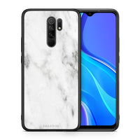 Thumbnail for Θήκη Xiaomi Redmi 9/9 Prime White Marble από τη Smartfits με σχέδιο στο πίσω μέρος και μαύρο περίβλημα | Xiaomi Redmi 9/9 Prime White Marble case with colorful back and black bezels