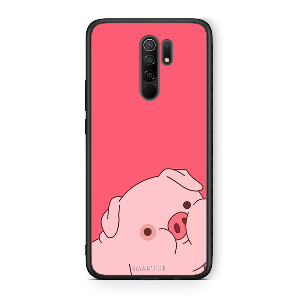 Xiaomi Redmi 9 / 9 Prime Pig Love 1 Θήκη Αγίου Βαλεντίνου από τη Smartfits με σχέδιο στο πίσω μέρος και μαύρο περίβλημα | Smartphone case with colorful back and black bezels by Smartfits