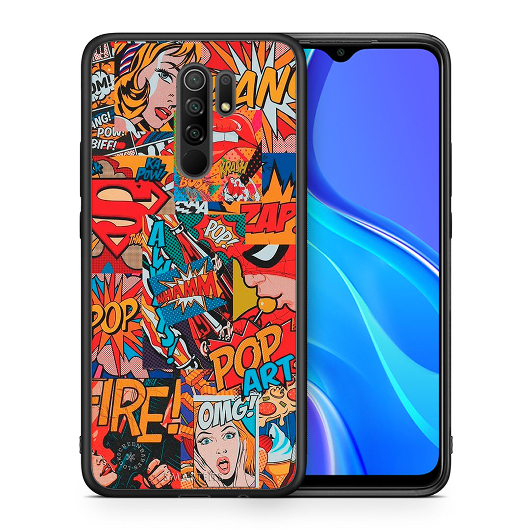 Θήκη Xiaomi Redmi 9/9 Prime PopArt OMG από τη Smartfits με σχέδιο στο πίσω μέρος και μαύρο περίβλημα | Xiaomi Redmi 9/9 Prime PopArt OMG case with colorful back and black bezels