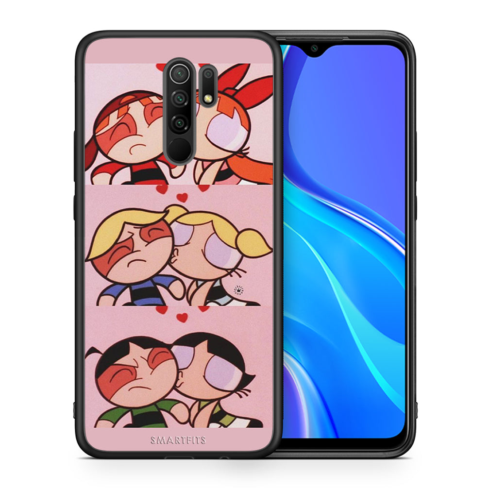 Θήκη Αγίου Βαλεντίνου Xiaomi Redmi 9 / 9 Prime Puff Love από τη Smartfits με σχέδιο στο πίσω μέρος και μαύρο περίβλημα | Xiaomi Redmi 9 / 9 Prime Puff Love case with colorful back and black bezels