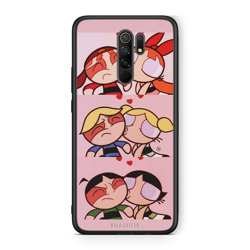 Xiaomi Redmi 9 / 9 Prime Puff Love Θήκη Αγίου Βαλεντίνου από τη Smartfits με σχέδιο στο πίσω μέρος και μαύρο περίβλημα | Smartphone case with colorful back and black bezels by Smartfits