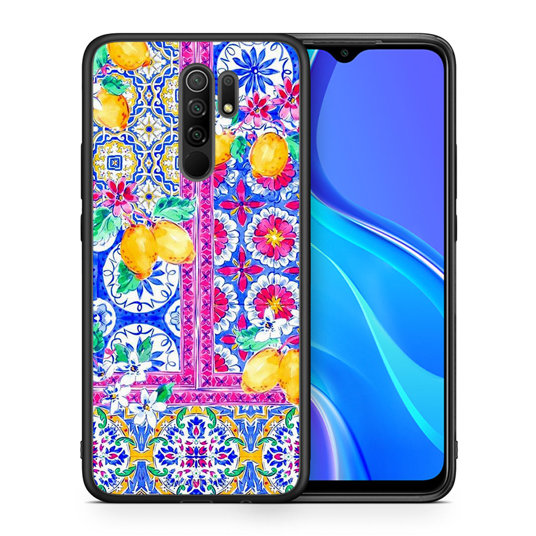 Θήκη Xiaomi Redmi 9/9 Prime Retro Spring από τη Smartfits με σχέδιο στο πίσω μέρος και μαύρο περίβλημα | Xiaomi Redmi 9/9 Prime Retro Spring case with colorful back and black bezels