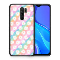 Thumbnail for Θήκη Xiaomi Redmi 9/9 Prime White Daisies από τη Smartfits με σχέδιο στο πίσω μέρος και μαύρο περίβλημα | Xiaomi Redmi 9/9 Prime White Daisies case with colorful back and black bezels