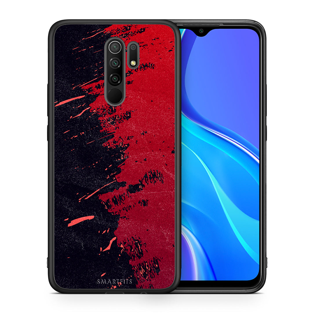 Θήκη Αγίου Βαλεντίνου Xiaomi Redmi 9 / 9 Prime Red Paint από τη Smartfits με σχέδιο στο πίσω μέρος και μαύρο περίβλημα | Xiaomi Redmi 9 / 9 Prime Red Paint case with colorful back and black bezels