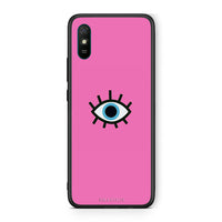 Thumbnail for Xiaomi Redmi 9A Blue Eye Pink θήκη από τη Smartfits με σχέδιο στο πίσω μέρος και μαύρο περίβλημα | Smartphone case with colorful back and black bezels by Smartfits