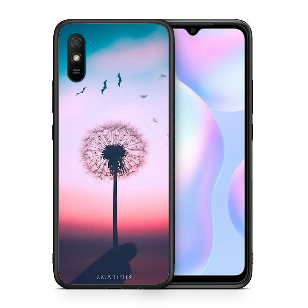 Θήκη Xiaomi Redmi 9A Wish Boho από τη Smartfits με σχέδιο στο πίσω μέρος και μαύρο περίβλημα | Xiaomi Redmi 9A Wish Boho case with colorful back and black bezels