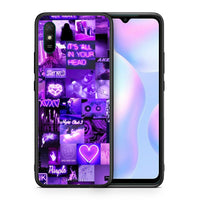 Thumbnail for Θήκη Αγίου Βαλεντίνου Xiaomi Redmi 9A Collage Stay Wild από τη Smartfits με σχέδιο στο πίσω μέρος και μαύρο περίβλημα | Xiaomi Redmi 9A Collage Stay Wild case with colorful back and black bezels