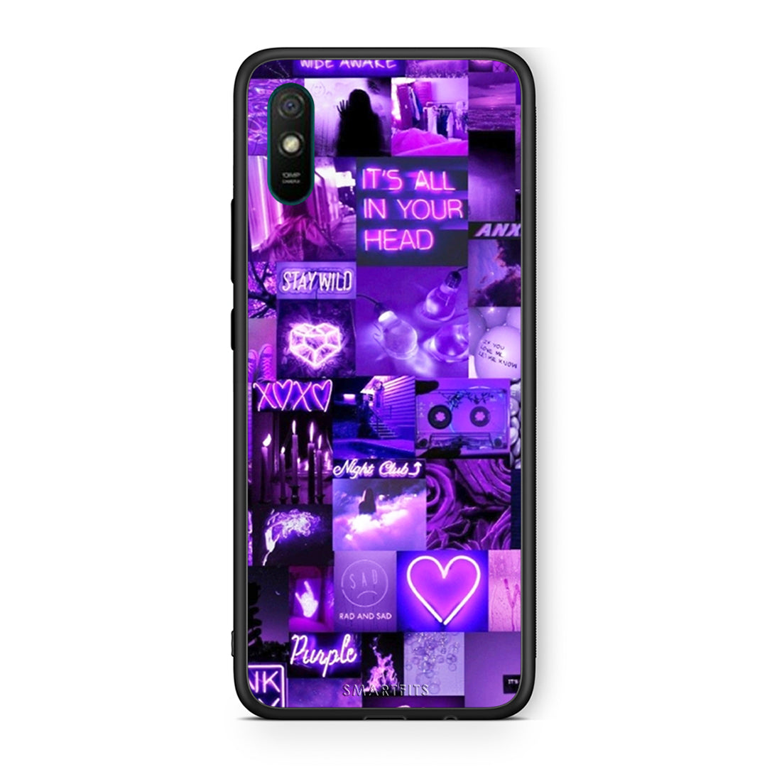 Xiaomi Redmi 9A Collage Stay Wild Θήκη Αγίου Βαλεντίνου από τη Smartfits με σχέδιο στο πίσω μέρος και μαύρο περίβλημα | Smartphone case with colorful back and black bezels by Smartfits