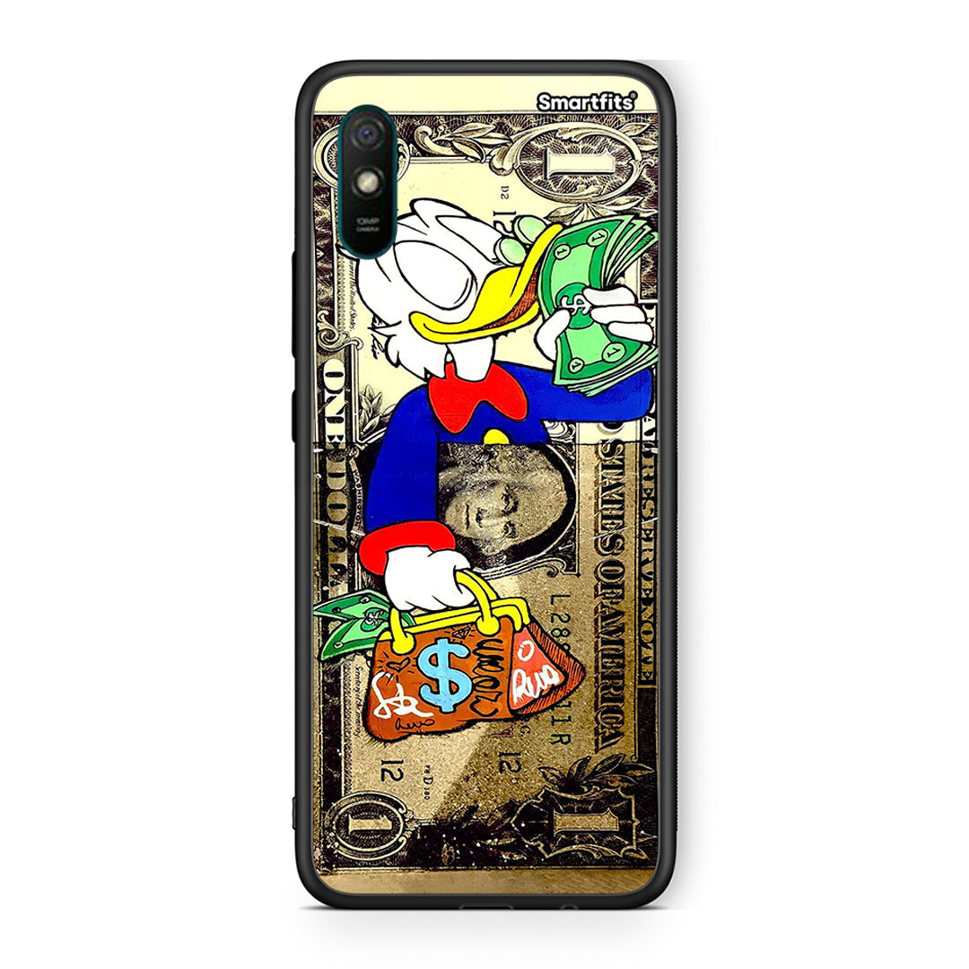 Xiaomi Redmi 9A Duck Money Θήκη από τη Smartfits με σχέδιο στο πίσω μέρος και μαύρο περίβλημα | Smartphone case with colorful back and black bezels by Smartfits