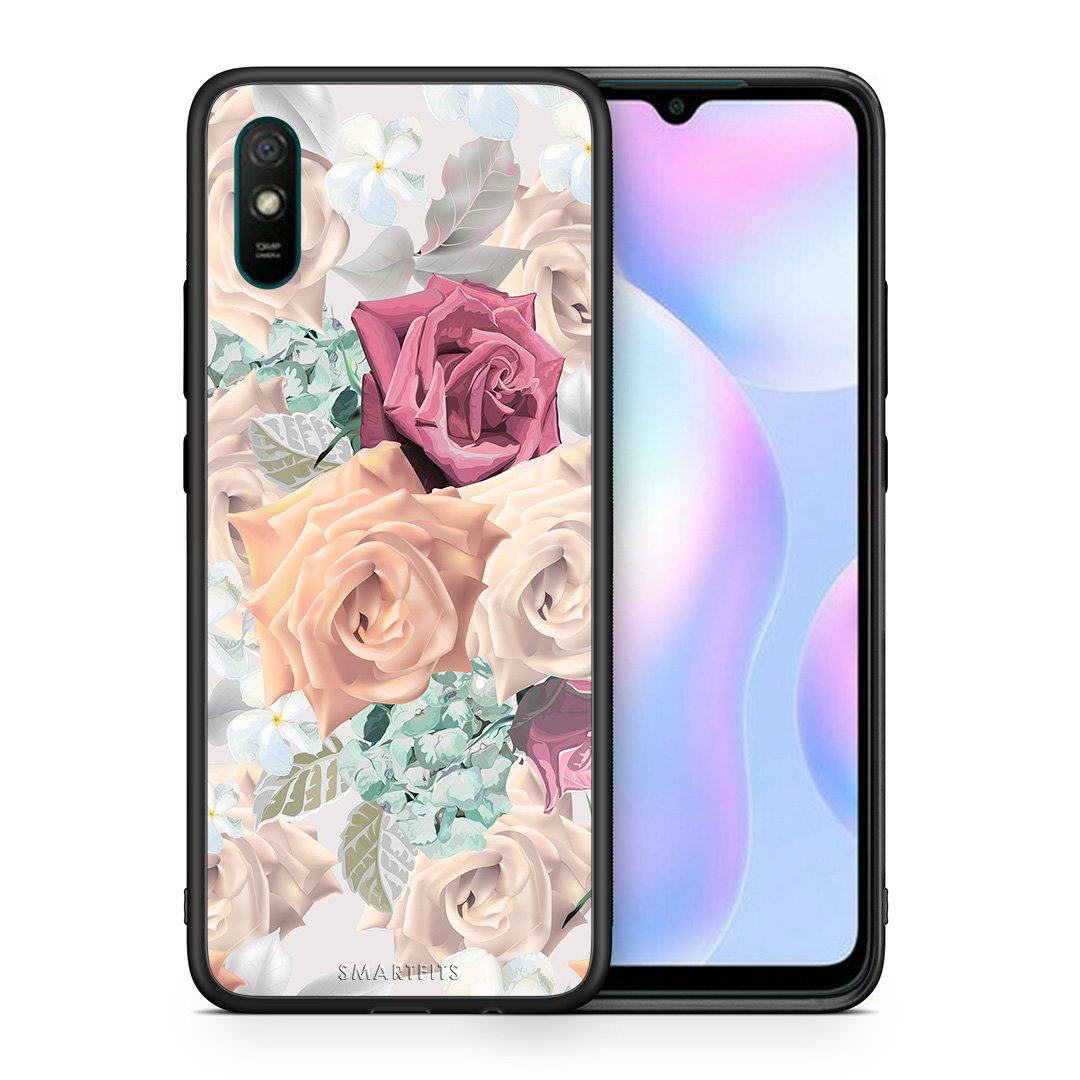 Θήκη Xiaomi Redmi 9A Bouquet Floral από τη Smartfits με σχέδιο στο πίσω μέρος και μαύρο περίβλημα | Xiaomi Redmi 9A Bouquet Floral case with colorful back and black bezels