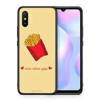 Thumbnail for Θήκη Αγίου Βαλεντίνου Xiaomi Redmi 9A Fries Before Guys από τη Smartfits με σχέδιο στο πίσω μέρος και μαύρο περίβλημα | Xiaomi Redmi 9A Fries Before Guys case with colorful back and black bezels