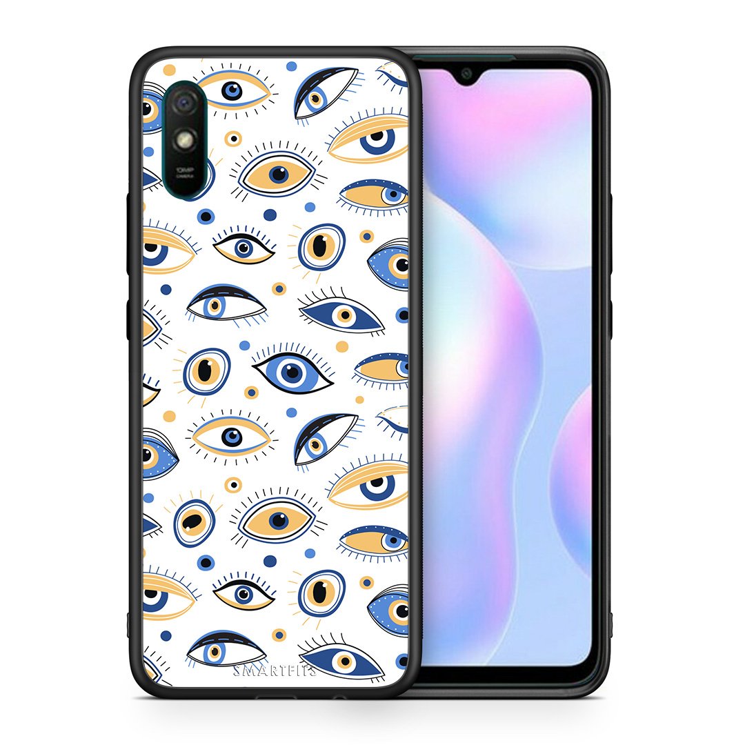 Θήκη Xiaomi Redmi 9A Ftou Ftou από τη Smartfits με σχέδιο στο πίσω μέρος και μαύρο περίβλημα | Xiaomi Redmi 9A Ftou Ftou case with colorful back and black bezels