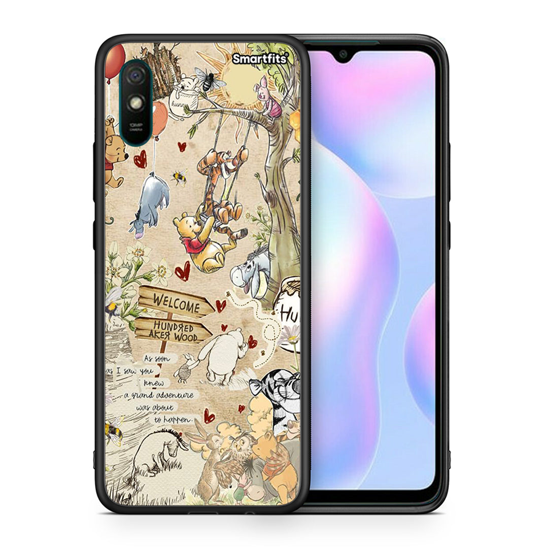 Θήκη Xiaomi Redmi 9A Happy Friends από τη Smartfits με σχέδιο στο πίσω μέρος και μαύρο περίβλημα | Xiaomi Redmi 9A Happy Friends case with colorful back and black bezels