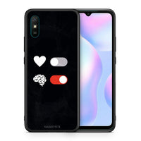 Thumbnail for Θήκη Αγίου Βαλεντίνου Xiaomi Redmi 9A Heart Vs Brain από τη Smartfits με σχέδιο στο πίσω μέρος και μαύρο περίβλημα | Xiaomi Redmi 9A Heart Vs Brain case with colorful back and black bezels