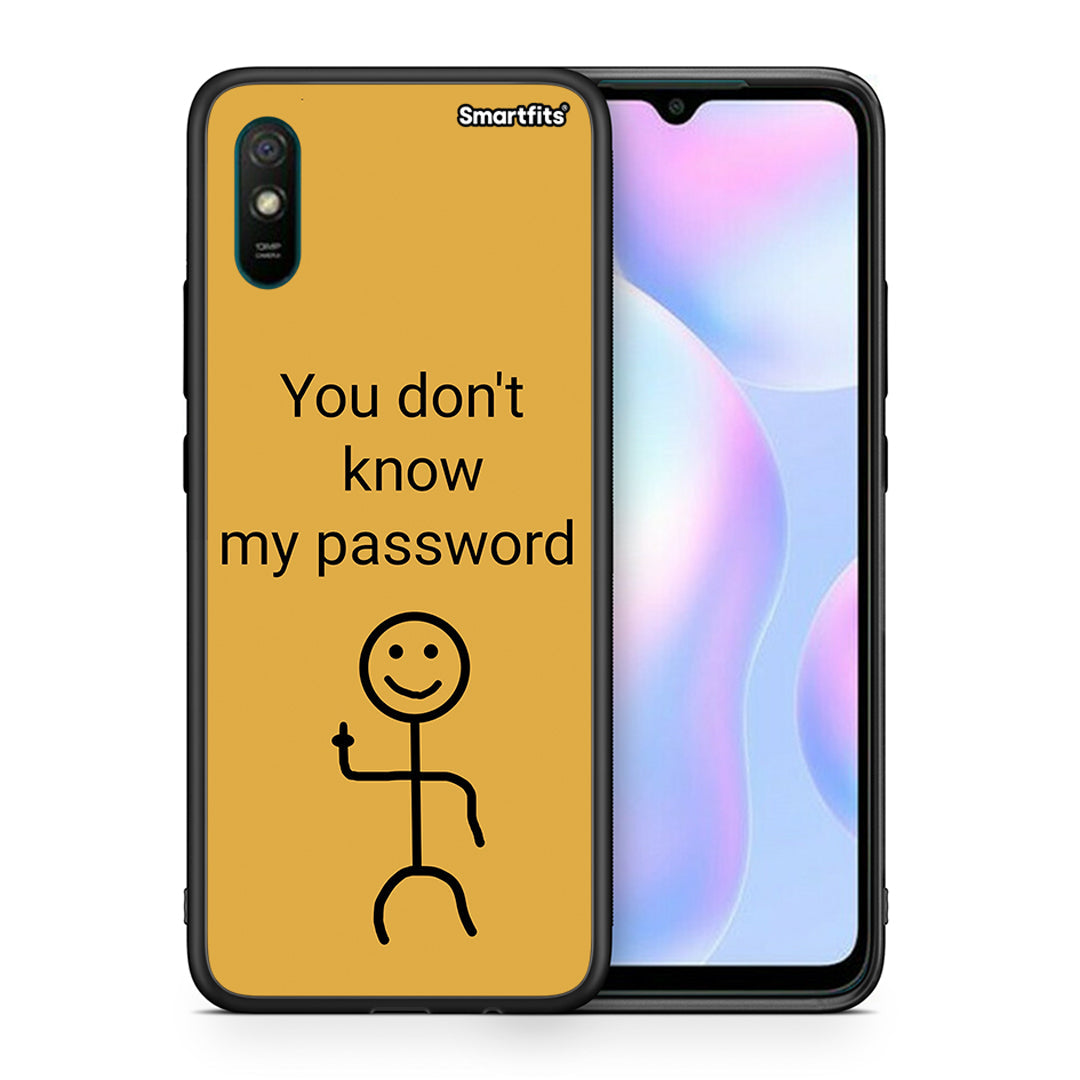 Θήκη Xiaomi Redmi 9A My Password από τη Smartfits με σχέδιο στο πίσω μέρος και μαύρο περίβλημα | Xiaomi Redmi 9A My Password case with colorful back and black bezels