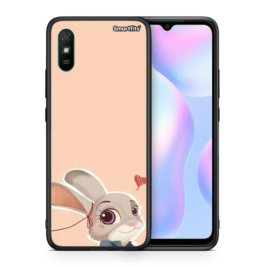 Θήκη Xiaomi Redmi 9A Nick Wilde And Judy Hopps Love 2 από τη Smartfits με σχέδιο στο πίσω μέρος και μαύρο περίβλημα | Xiaomi Redmi 9A Nick Wilde And Judy Hopps Love 2 case with colorful back and black bezels